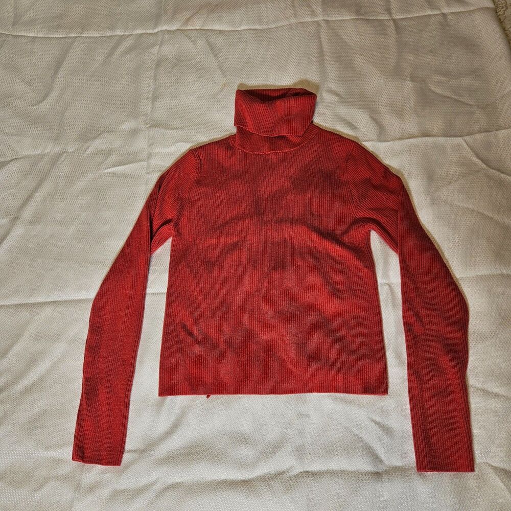 Thakoon Collective Red Turtle neck with peep whole detail Medium - Picture 2 of 8